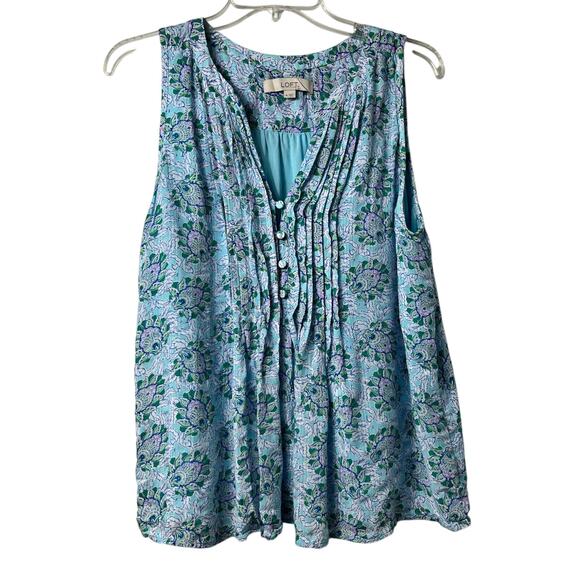 Loft Sleeveless Lined Flowy Top Romantic Cottagecore M (2807) - Picture 1 of 4